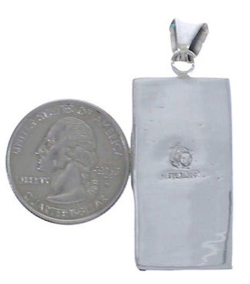 Genuine Sterling Silver Heavy Turquoise Pendant Jewelry PX30667